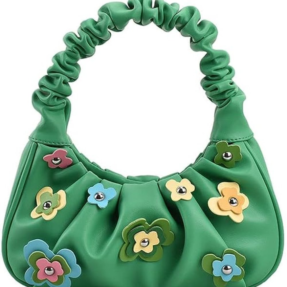 ♡ Ruched Hobo Bag - Adorable Floral Purse ♡